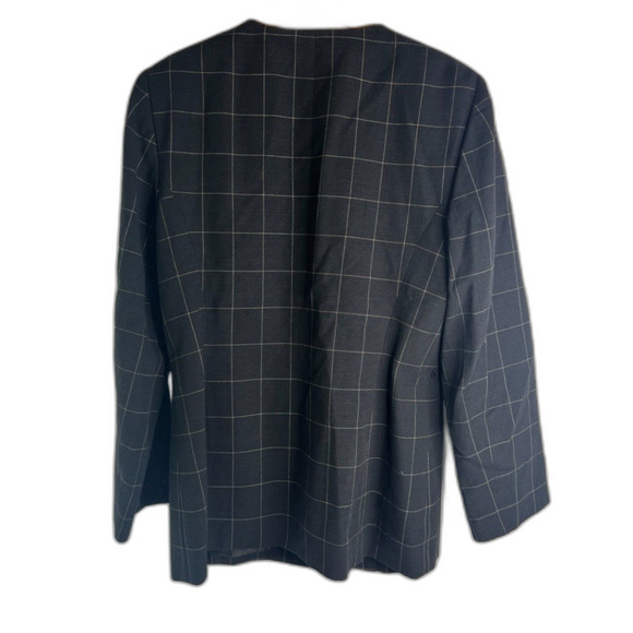 Anne‎ Klein Suits Black Lightly Checkered Lined Blazer Single Breasted Size 6 - Picture 2 of 9